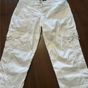 White Women's Cargo Capri Pants